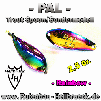 P.A.L. - Sonderfarbe Rainbow - Mega Trout Spoon - 2,5 Gr.